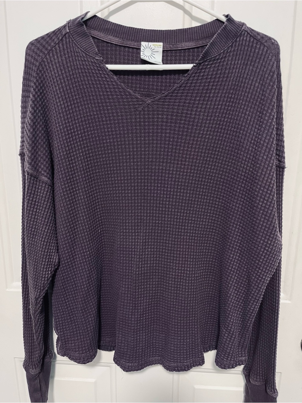 Aerie Waffle Knit Long Sleeve Top